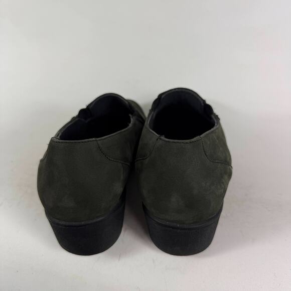 Mephisto Bertrane Loafers Women's 10 Green Suede Slip-On Round Toe Comfort Shoes - Picture 7 of 10